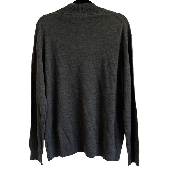 UNTUCKit Belguardo Merino Wool Quarter-Zip, Dark Gray, Size XL - Picture 7 of 10